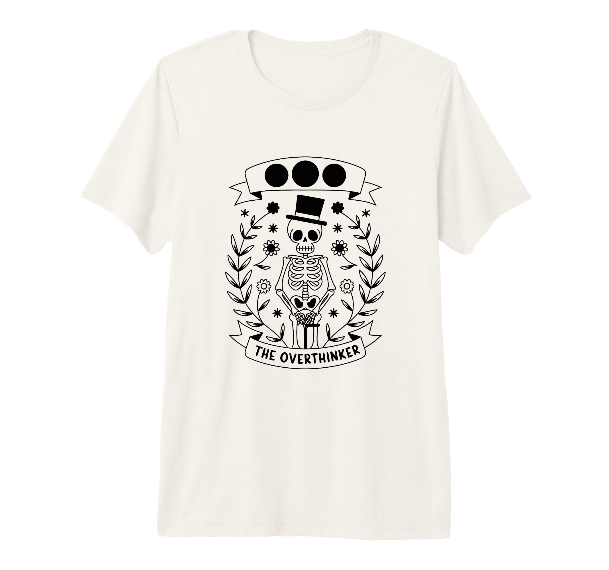 Overthinker Tarot Card Skeleton T-Shirt - Fun Novelty Design for Adults - T-Shirt, Sweatshirt, Hoodie