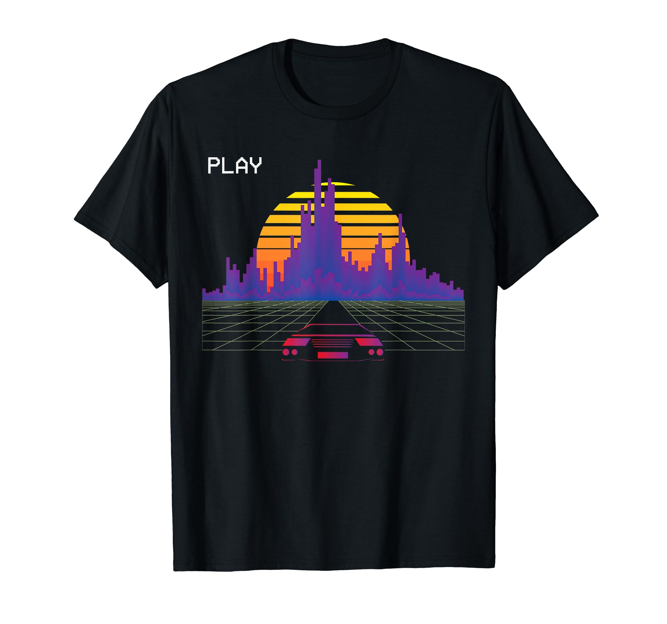 Outrun Synthwave Sunset Aesthetic T-Shirt - Minimalist Print for Adults - T-Shirt, Sweatshirt, Hoodie