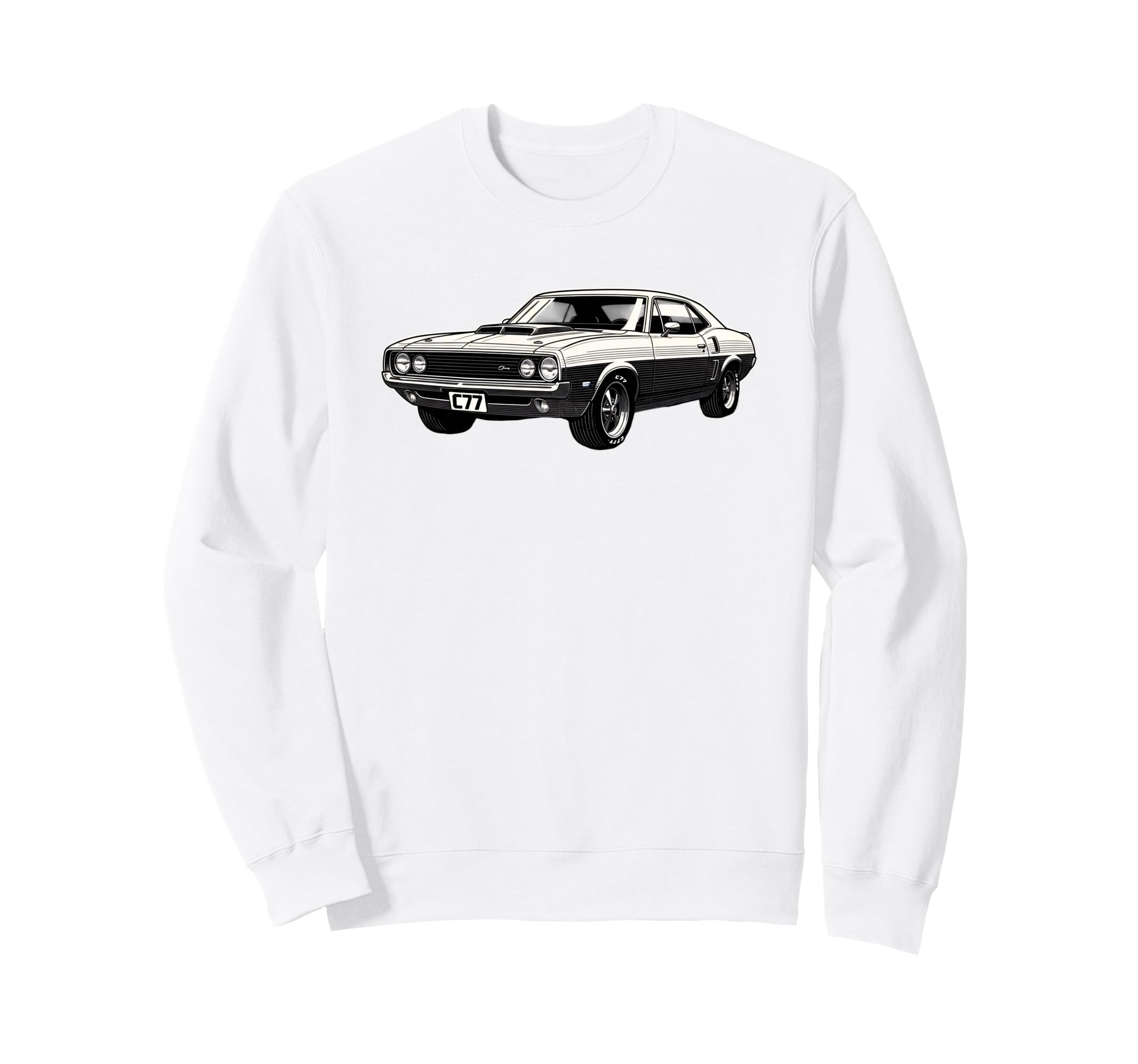 Muscle Car Illustration Car Sweatshirt - Streetwear Style Men Women - T-Shirt, Sweatshirt, Hoodie