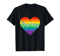 Darling Rainbow Heart Typography T-Shirt - Minimalist Print for Adults - T-Shirt, Sweatshirt, Hoodie