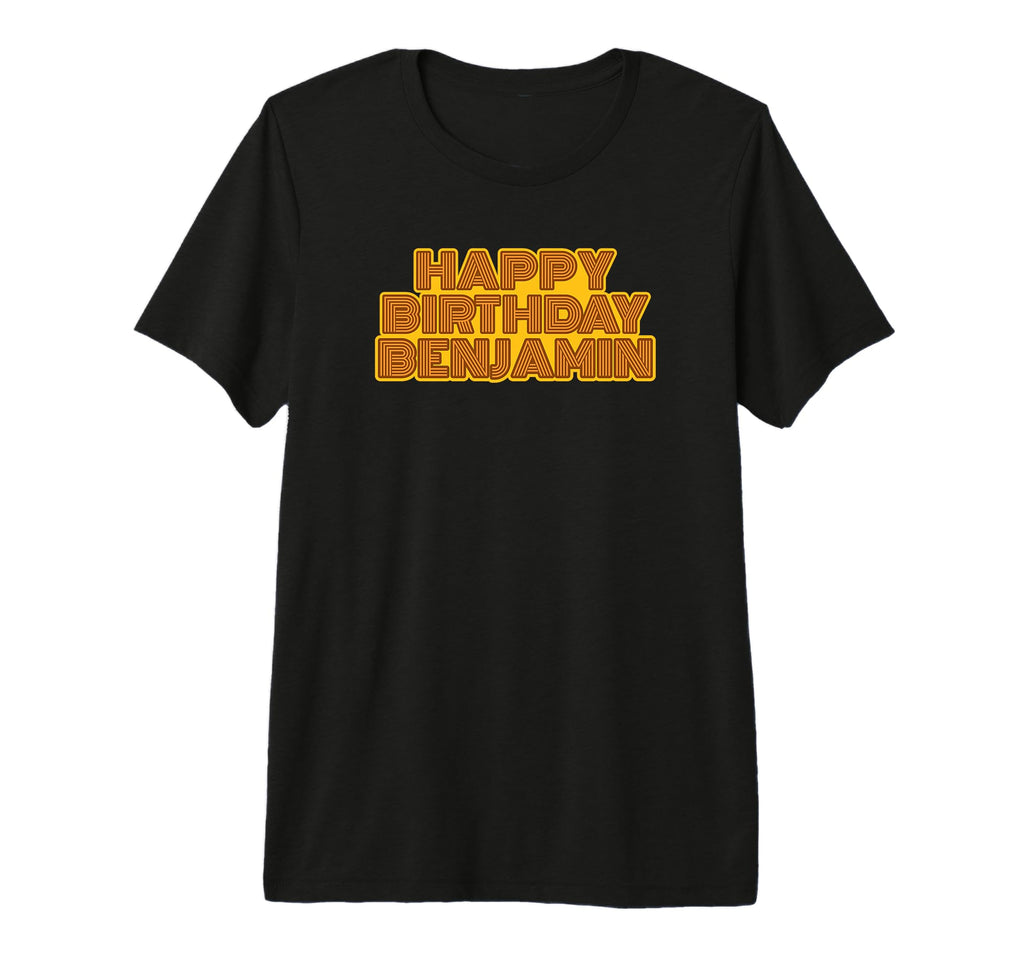 Happy Birthday Benjamin Personalized T-Shirt - Custom Art Print for Adults - T-Shirt, Sweatshirt, Hoodie