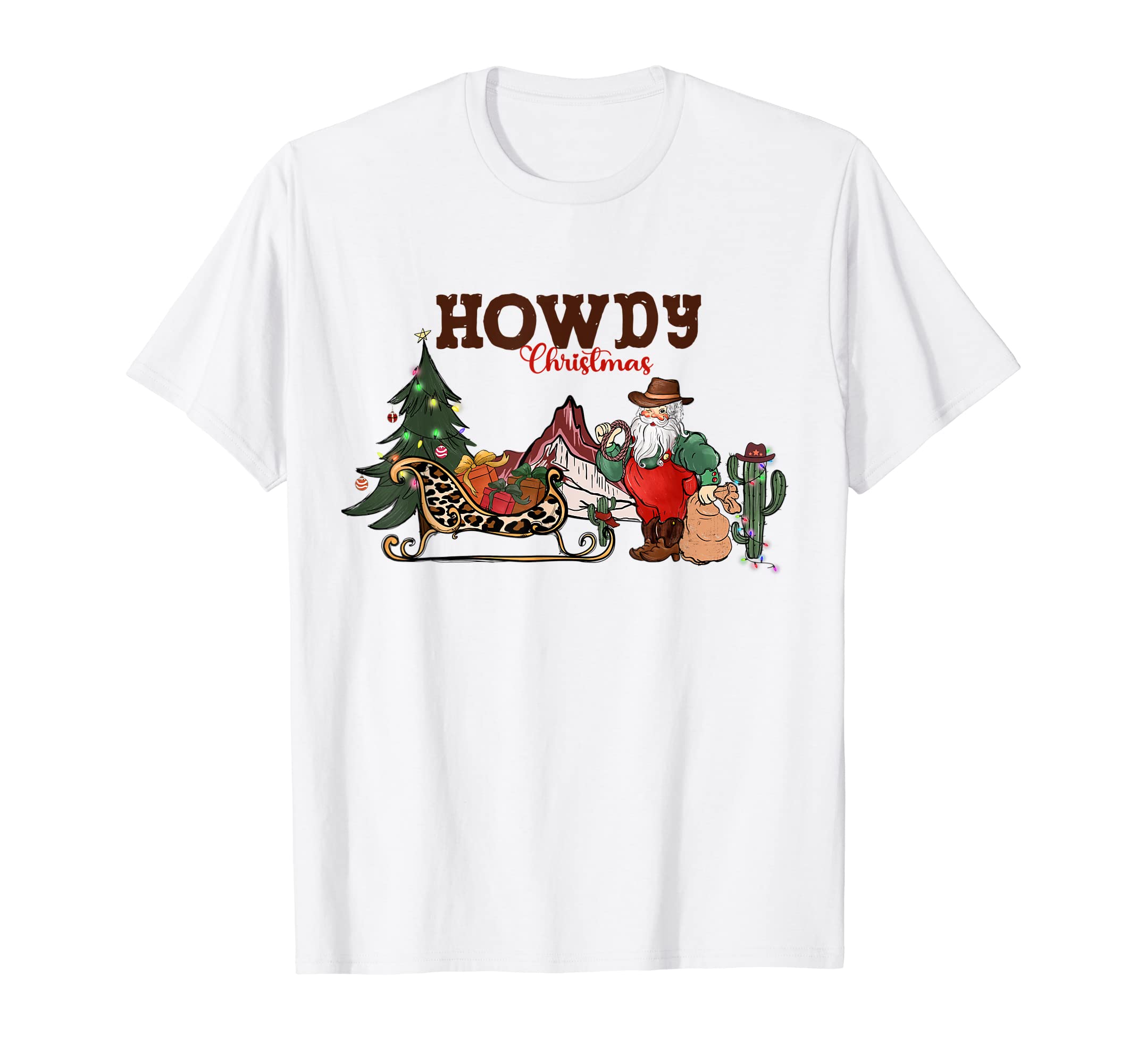 Howdy Cowboy Santa Western T-Shirt - Trendy Graphic Men Women - T-Shirt, Sweatshirt, Hoodie