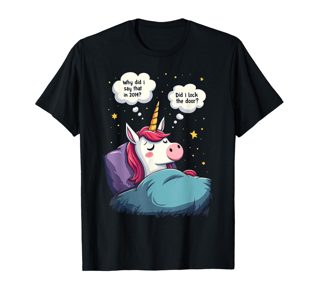Unicorn Overthinking Funny Sleep Anxiety T-Shirt - Trendy Graphic Unisex - T-Shirt, Sweatshirt, Hoodie