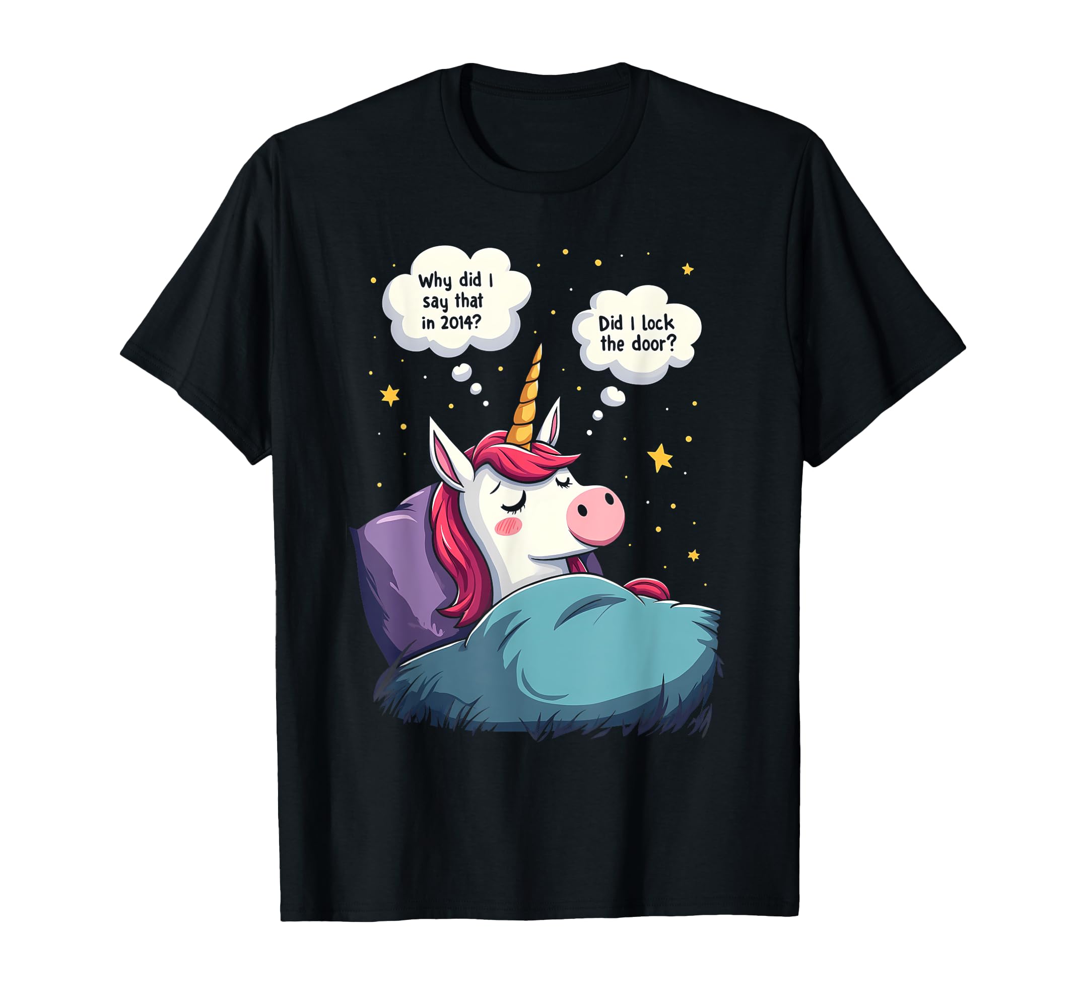 Unicorn Overthinking Funny Sleep Anxiety T-Shirt - Trendy Graphic Unisex - T-Shirt, Sweatshirt, Hoodie
