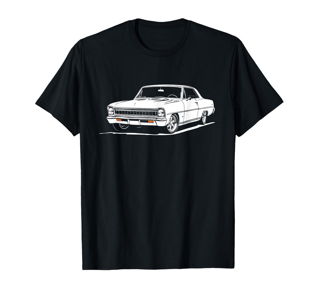 1966 1967 Nova Muscle Car Silhouette T-Shirt - Graphic Print for Adults - T-Shirt, Sweatshirt, Hoodie