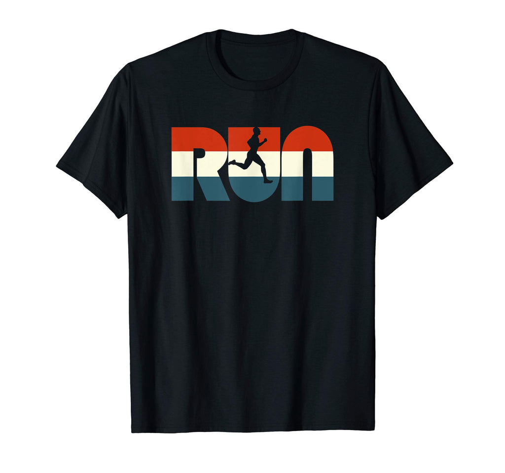 Run Red White Blue Typography Runner T-Shirt - Custom Art Print Men Women - T-Shirt, Sweatshirt, Hoodie