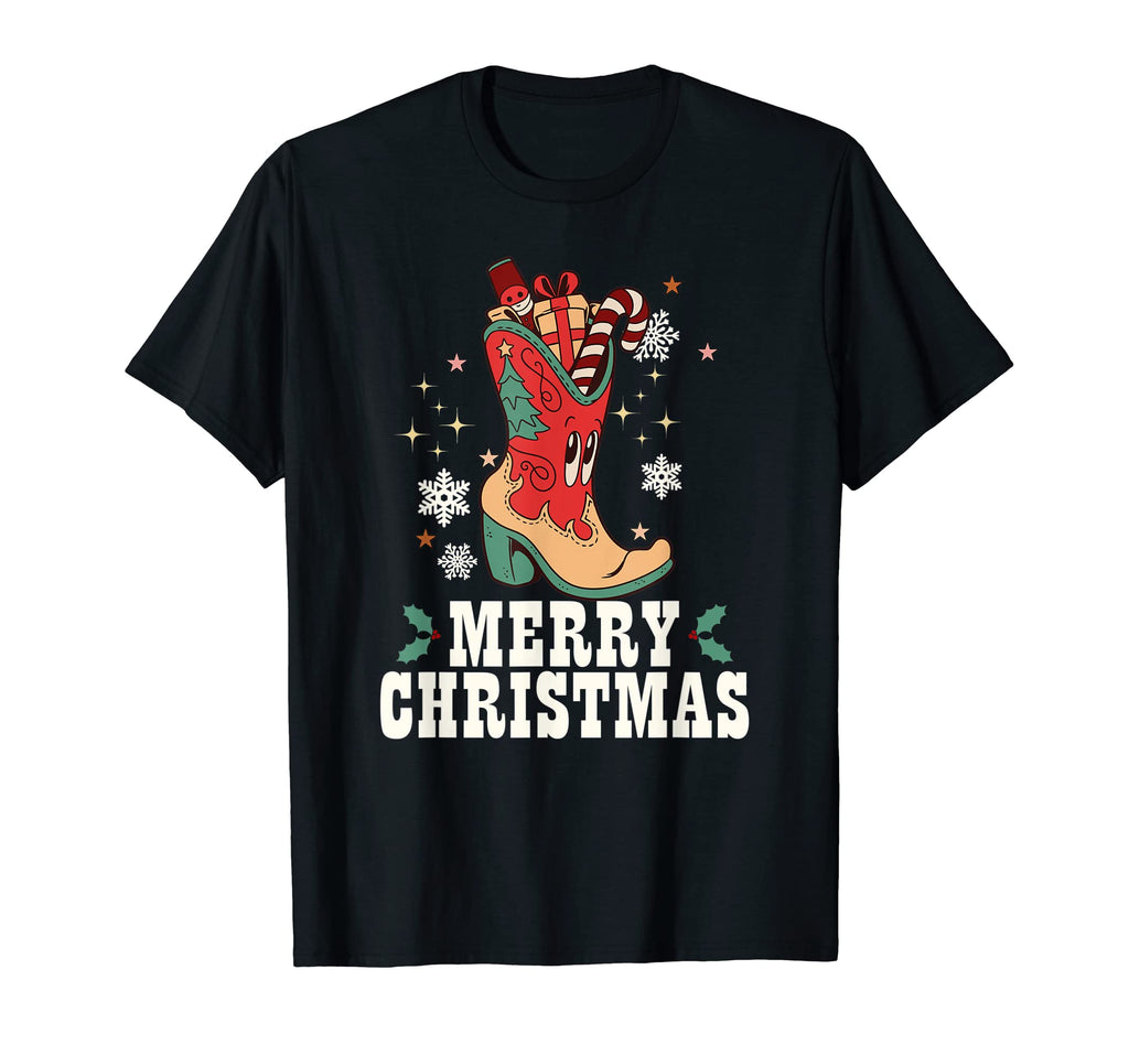 Merry Cowboy Boots Western T-Shirt - Casual Everyday Wear for Adults - T-Shirt, Sweatshirt, Hoodie