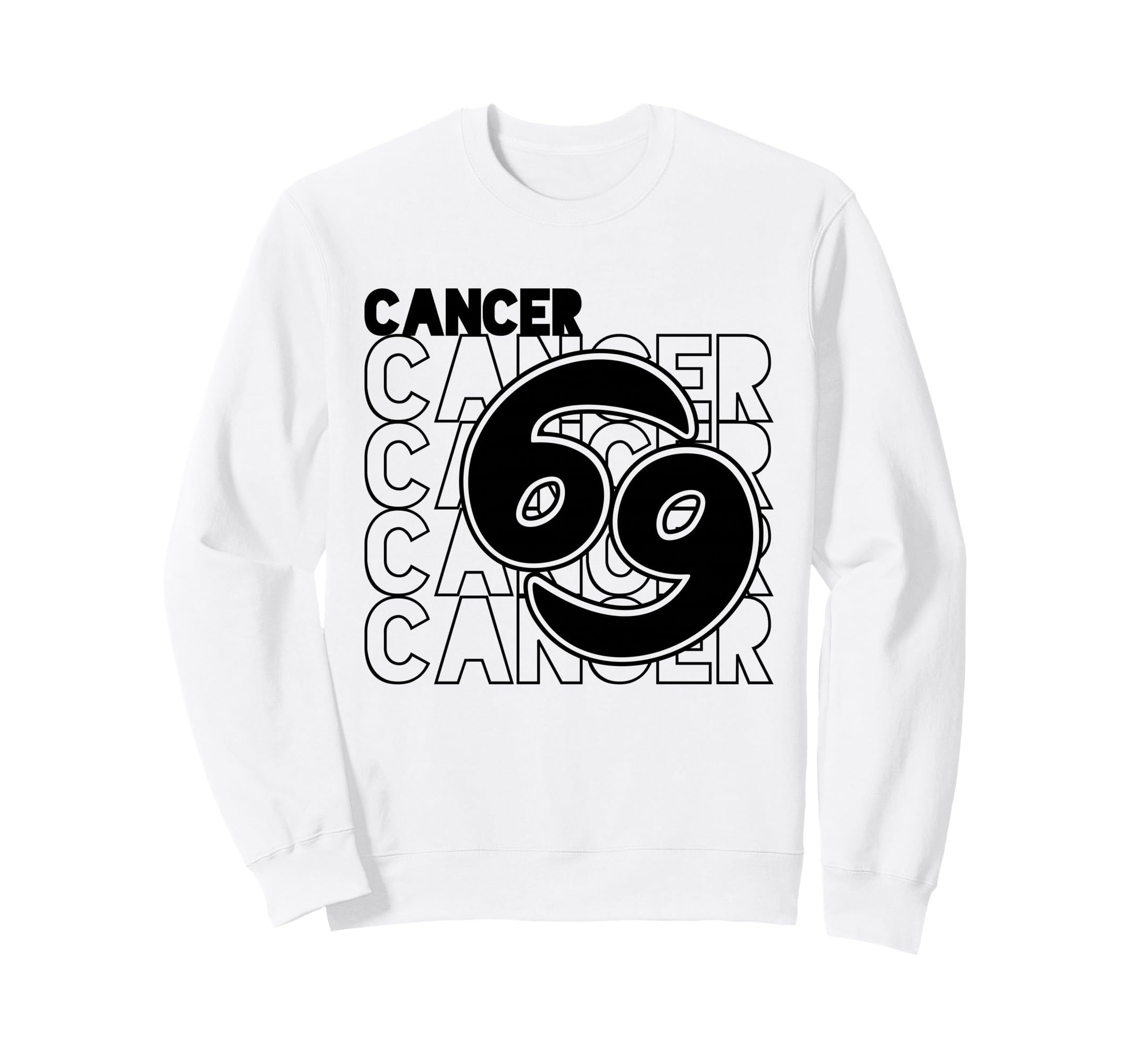 Cancer Zodiac Typography Astrology Sweatshirt - Fun Novelty Design Unisex - T-Shirt, Sweatshirt, Hoodie
