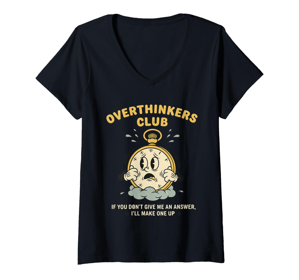Womens Overthinkers Club Watch Funny T-Shirt - Minimalist Print for Adults - T-Shirt, Sweatshirt, Hoodie