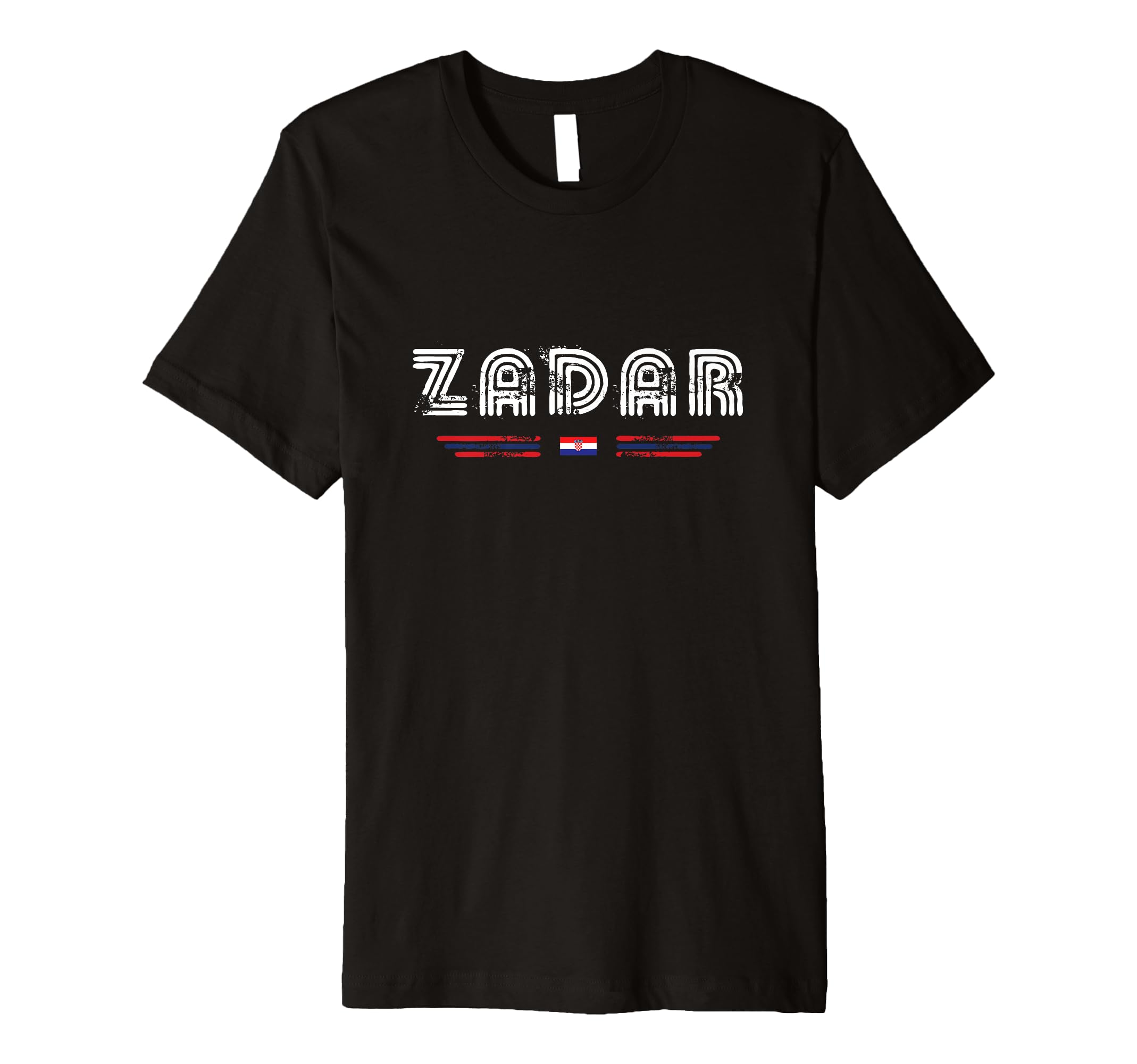 Zadar Croatia 70S 80S Type Flag T-Shirt - Unique Graphic Unisex - T-Shirt, Sweatshirt, Hoodie