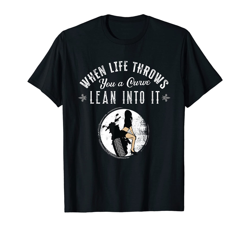 When Life Throws You Curve Motorcycle T-Shirt - Minimalist Print Unisex - T-Shirt, Sweatshirt, Hoodie