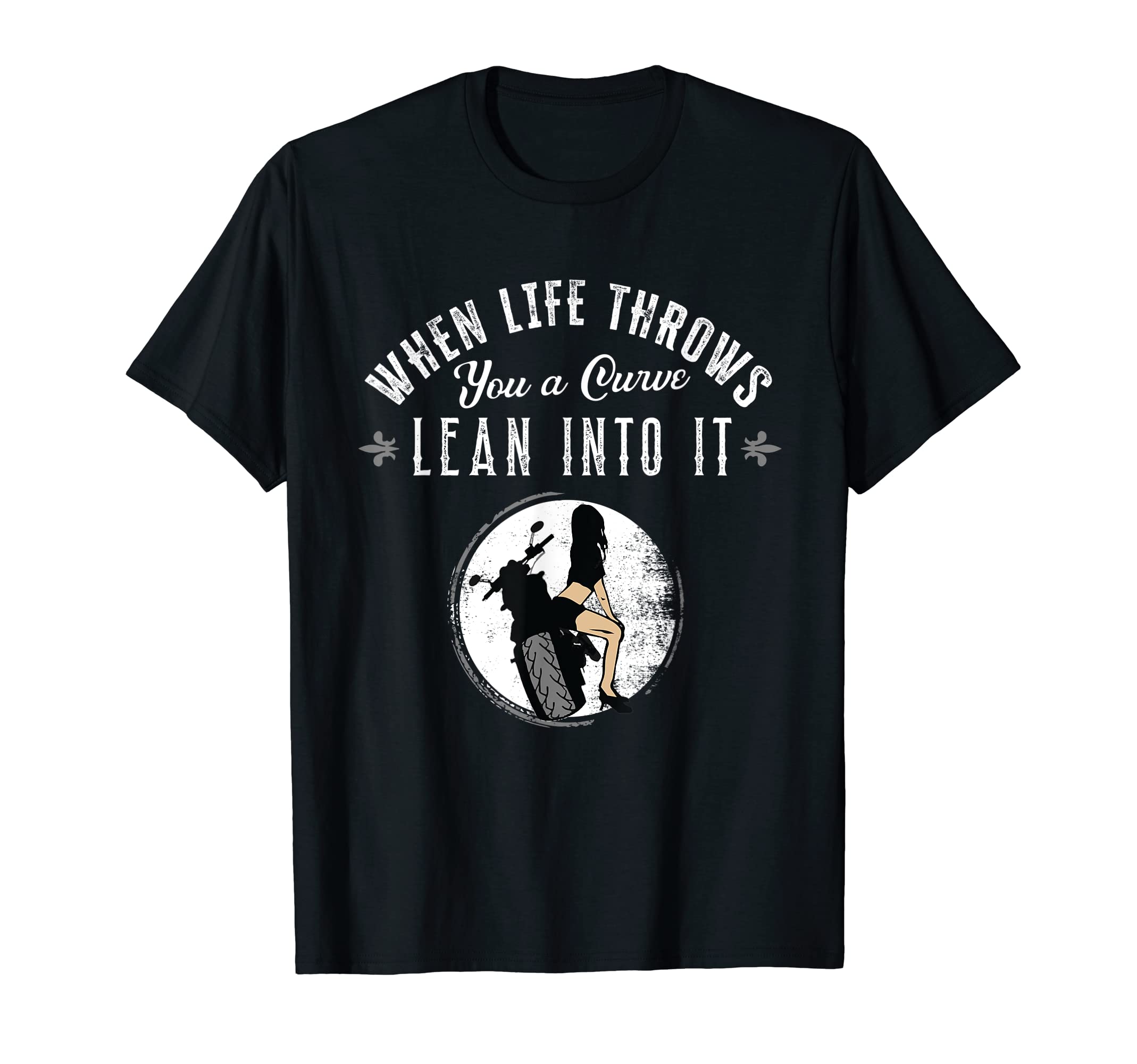 When Life Throws You Curve Motorcycle T-Shirt - Minimalist Print Unisex - T-Shirt, Sweatshirt, Hoodie