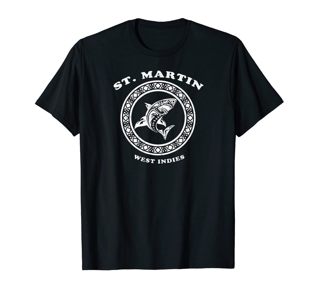 St Martin West Indies Tribal Shark T-Shirt - Fun Novelty Design Unisex - T-Shirt, Sweatshirt, Hoodie