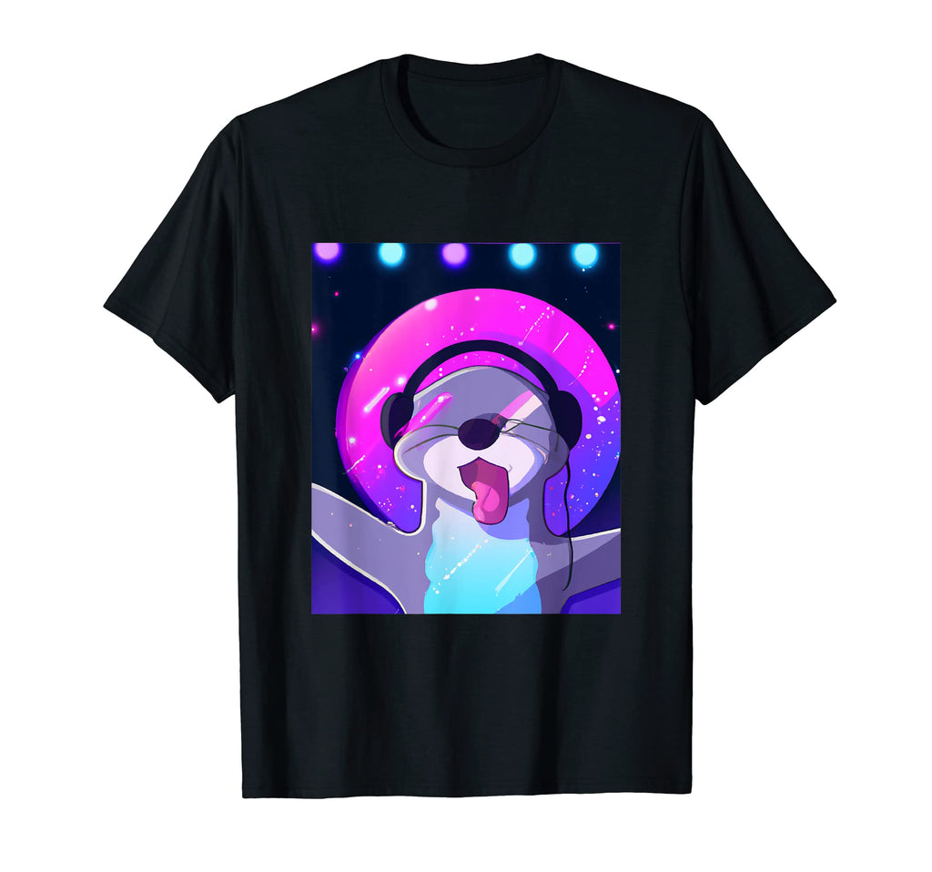 Otter Vaporwave Aesthetic Dj Otter T-Shirt - Graphic Print Men Women - T-Shirt, Sweatshirt, Hoodie
