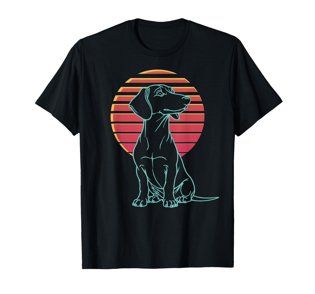 Dachshund Weiner Dog Doxie Synthwave T-Shirt - Novelty Apparel Men Women - T-Shirt, Sweatshirt, Hoodie