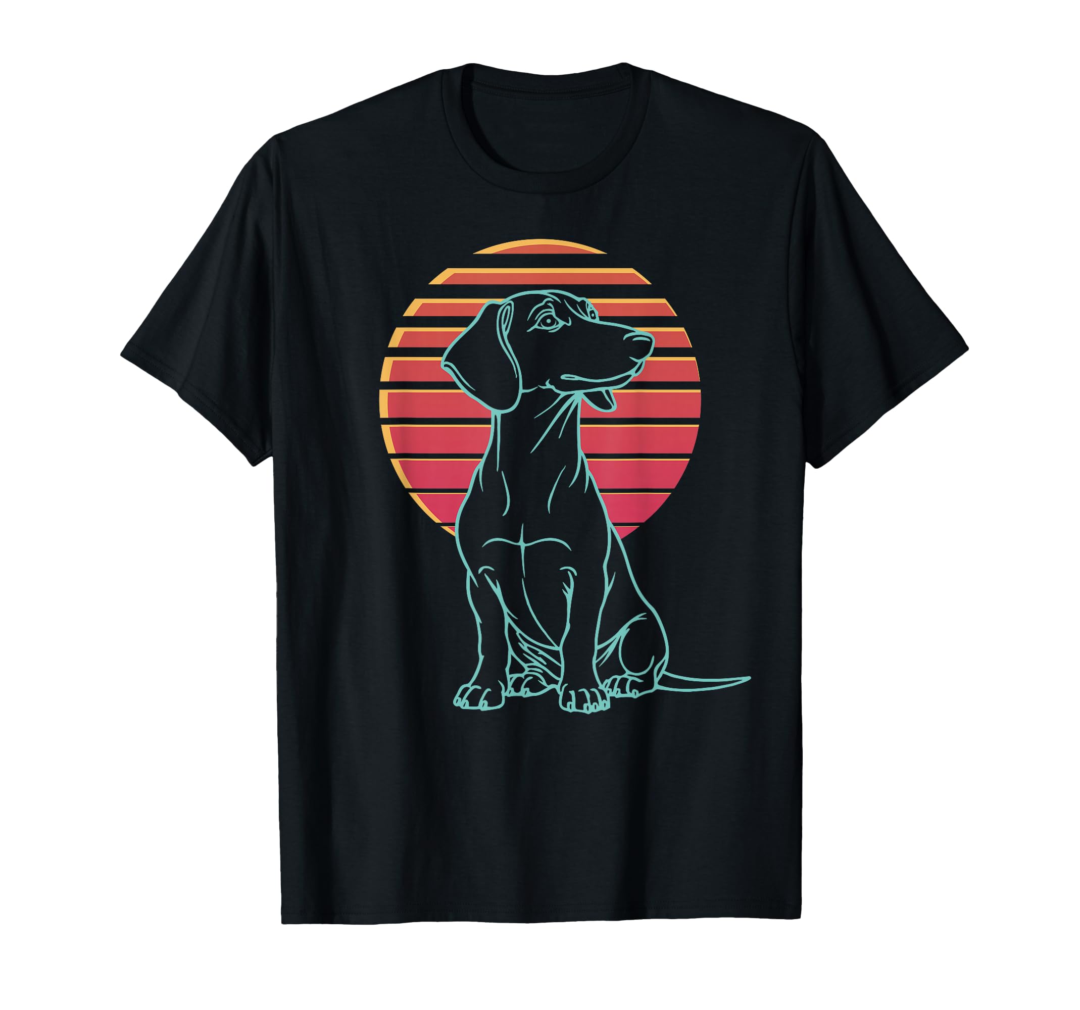 Dachshund Weiner Dog Doxie Synthwave T-Shirt - Novelty Apparel Men Women - T-Shirt, Sweatshirt, Hoodie