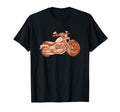 Brown Orange Motorcycle Motorbike T-Shirt - Custom Art Print Unisex - T-Shirt, Sweatshirt, Hoodie