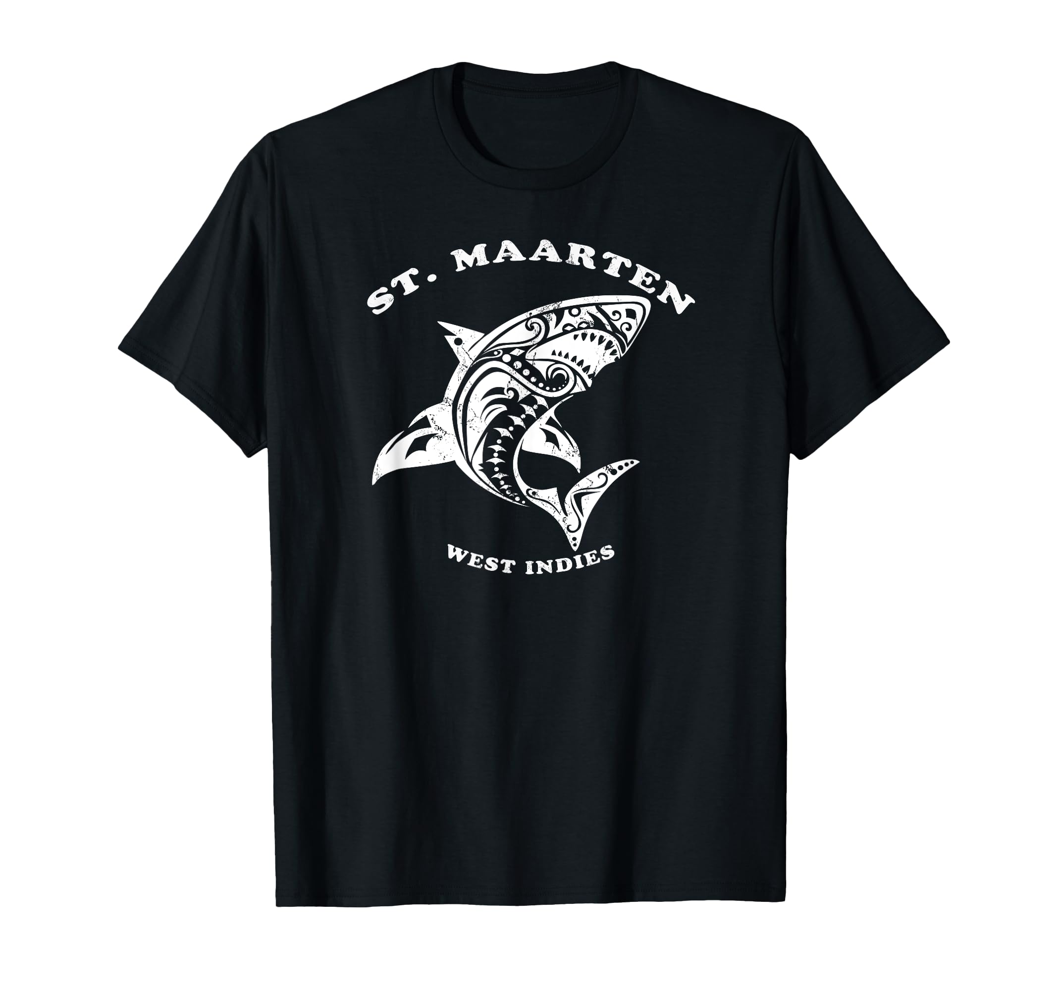St Maarten West Indies Tribal Shark T-Shirt - Graphic Print for Adults - T-Shirt, Sweatshirt, Hoodie