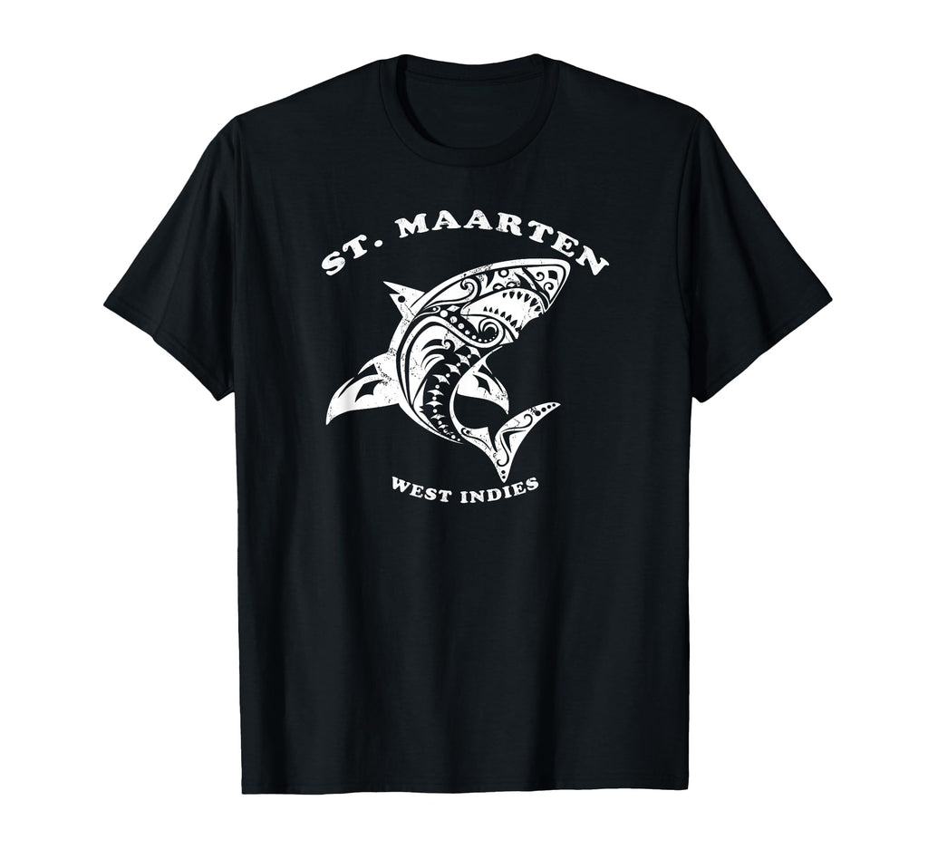 St Maarten West Indies Tribal Shark T-Shirt - Aesthetic Graphic for Adults - T-Shirt, Sweatshirt, Hoodie