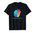 Colorful Brain And Heart Mental Health T-Shirt - Minimalist Print Unisex - T-Shirt, Sweatshirt, Hoodie