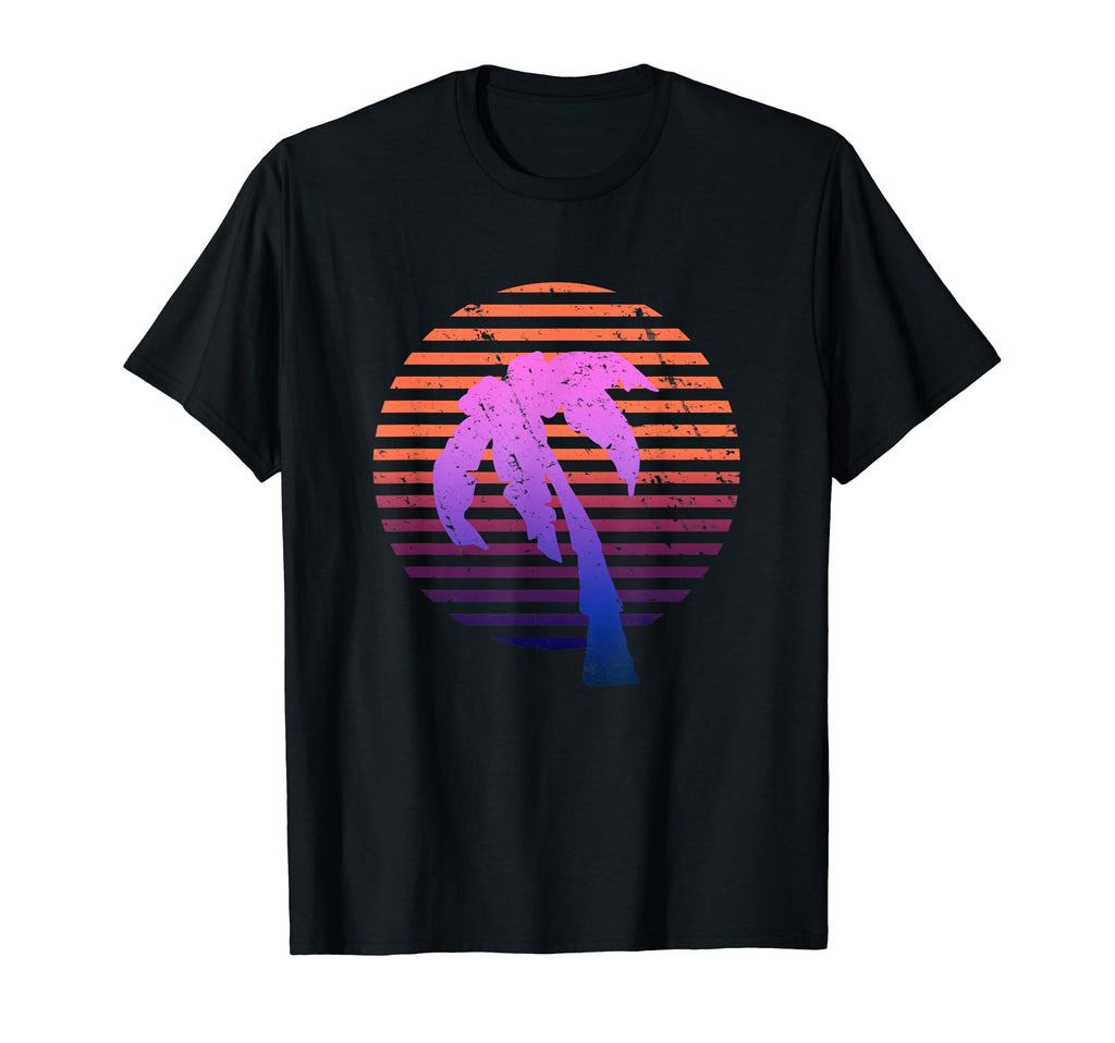 Outrun Vaporwave Aesthetic Palm T-Shirt - Fun Novelty Design Men Women - T-Shirt, Sweatshirt, Hoodie