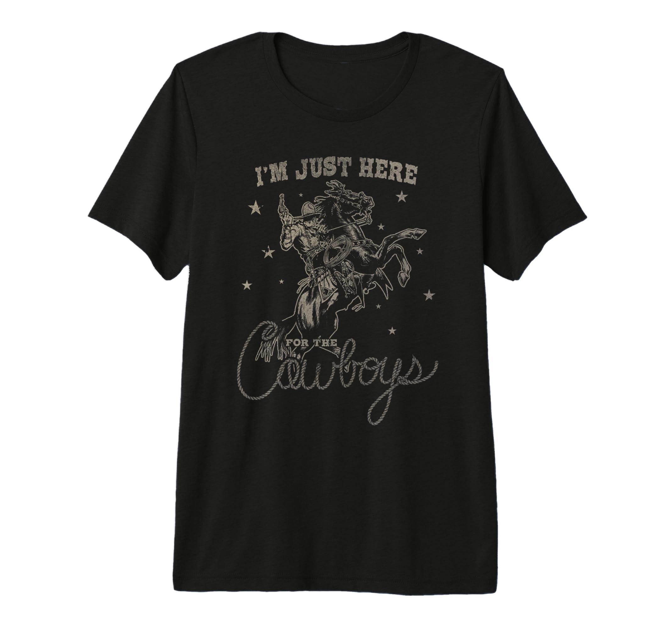 Im Just Here Cowboys Western Horse Tri T-Shirt - Aesthetic Graphic Unisex - T-Shirt, Sweatshirt, Hoodie