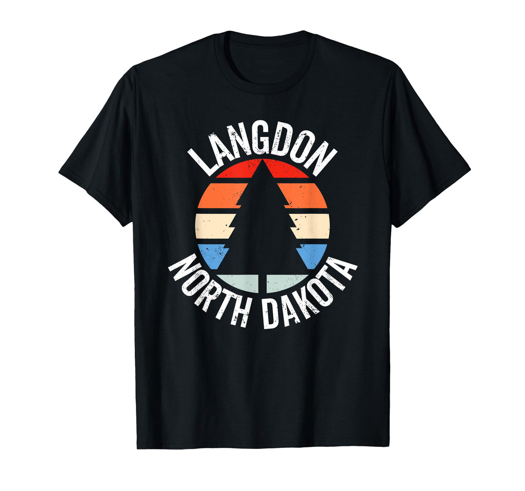Langdon North Dakota Nd 80S 70S T-Shirt - Custom Art Print Men Women - T-Shirt, Sweatshirt, Hoodie