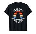 Langdon North Dakota Nd 80S 70S T-Shirt - Custom Art Print Men Women - T-Shirt, Sweatshirt, Hoodie