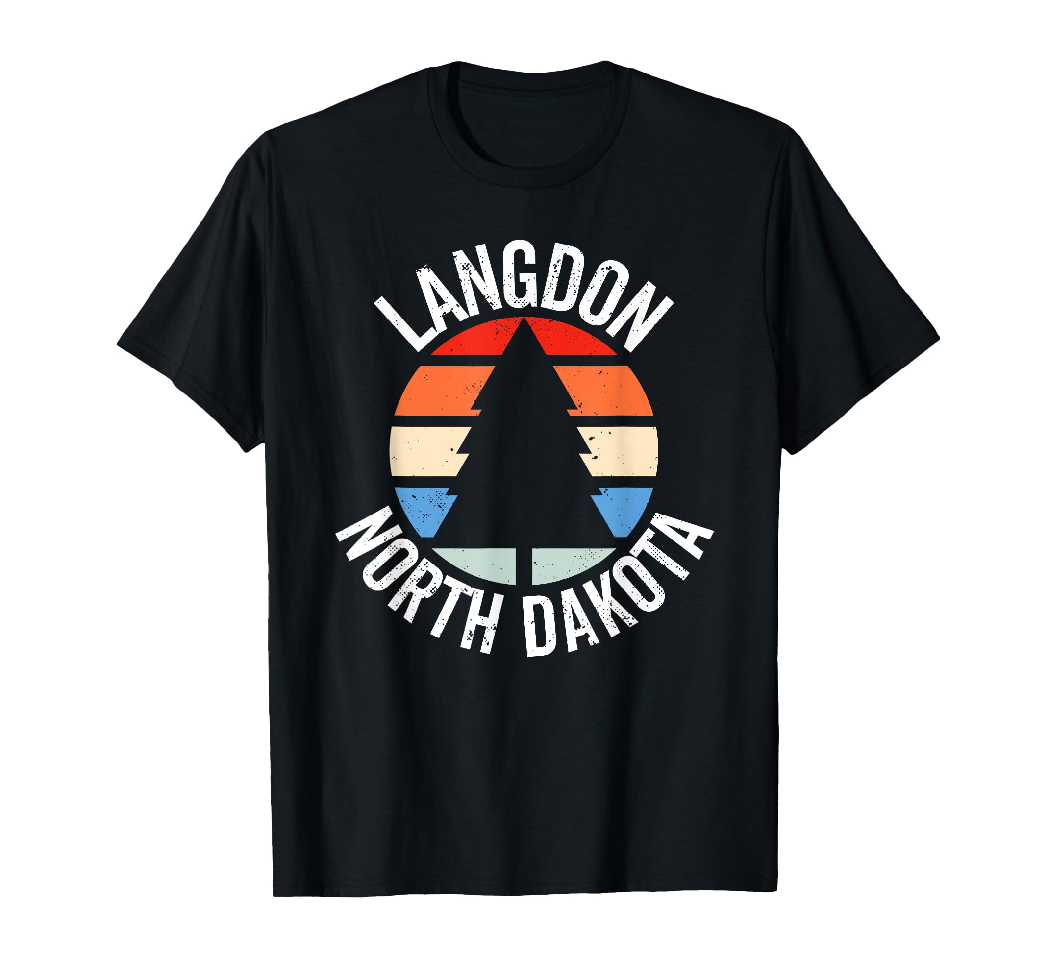 Langdon North Dakota Nd 80S 70S T-Shirt - Custom Art Print Men Women - T-Shirt, Sweatshirt, Hoodie