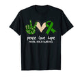 Green Ribbon Peace Love Hope Mental T-Shirt - Unique Graphic Men Women - T-Shirt, Sweatshirt, Hoodie