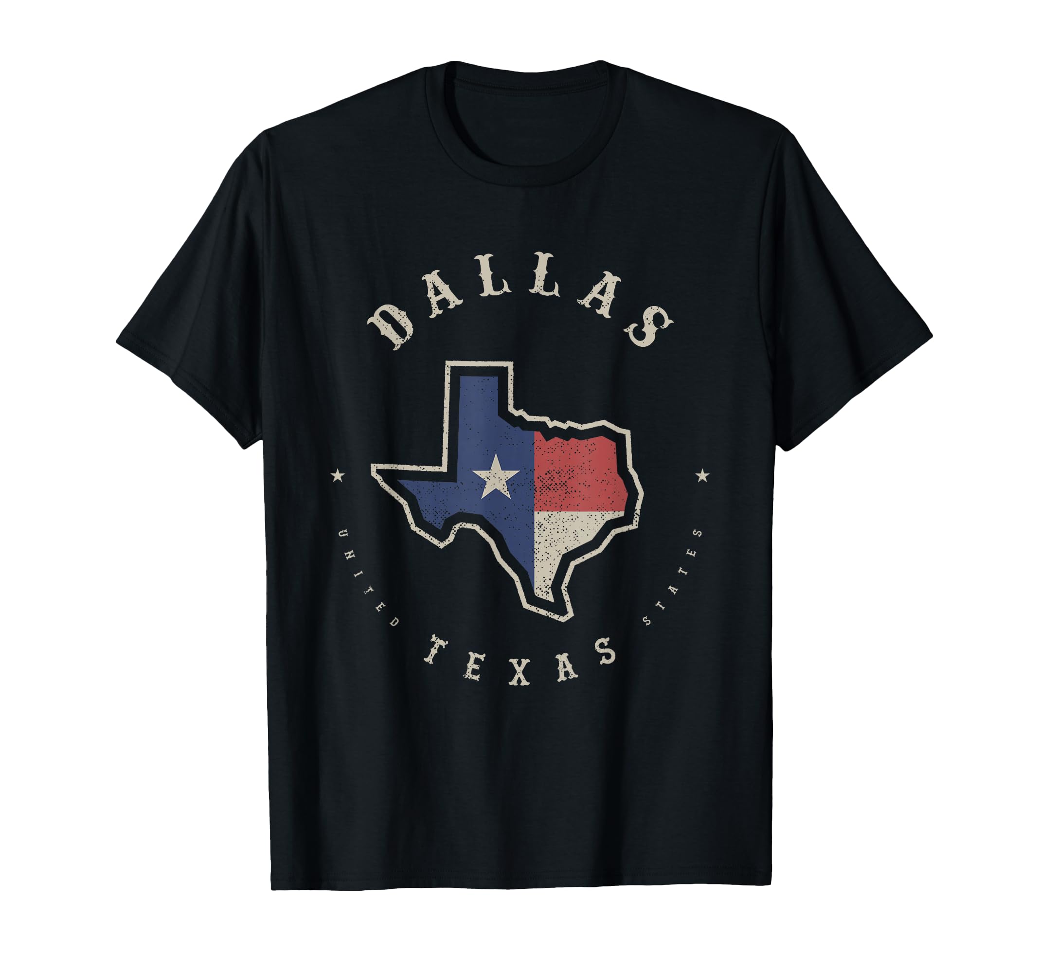 Dallas Texas State Flag Map T-Shirt - Casual Everyday Wear for Adults - T-Shirt, Sweatshirt, Hoodie