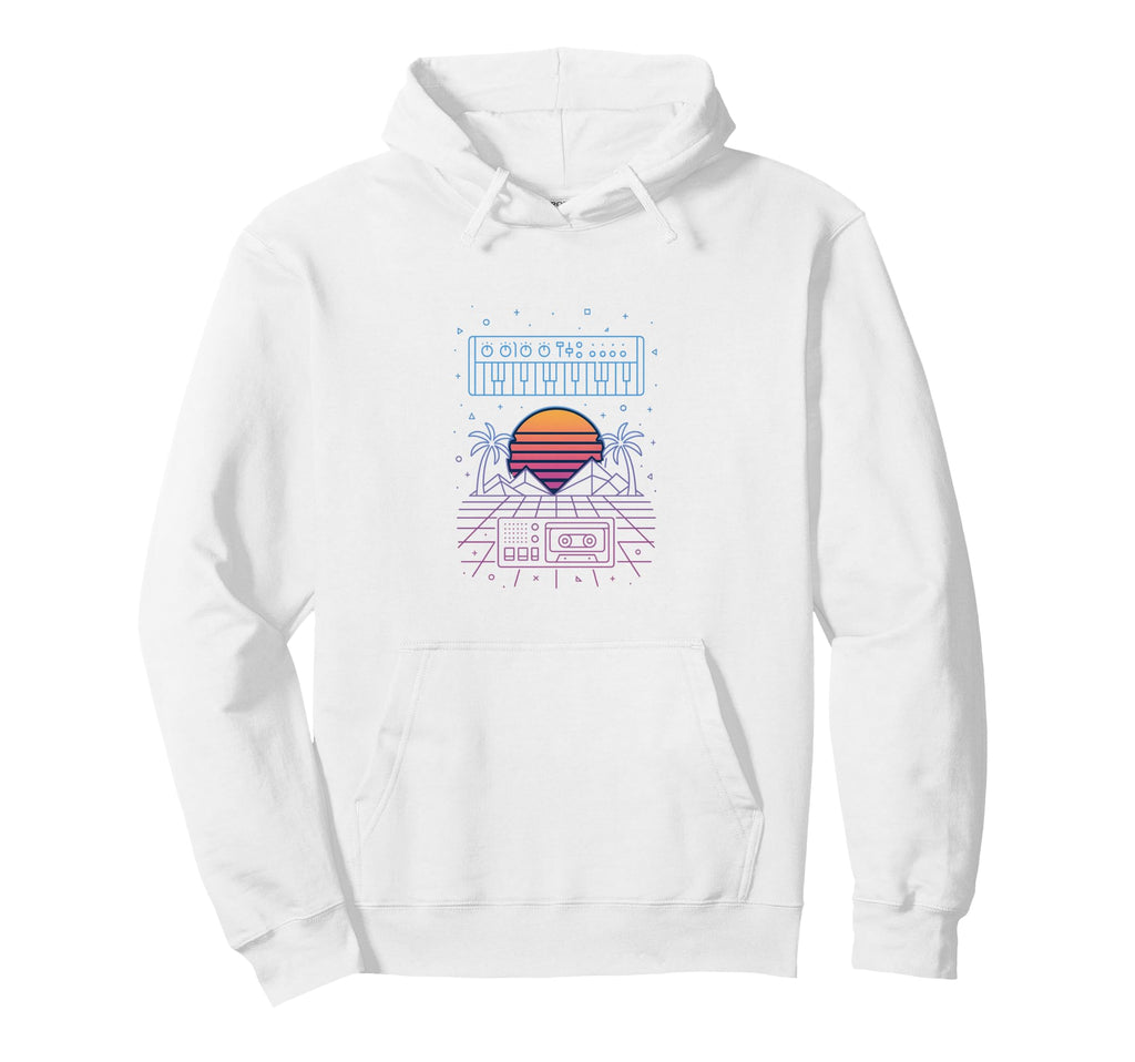 80S Synthwave Hoodie - Casual Everyday Wear for Adults - T-Shirt, Sweatshirt, Hoodie