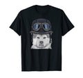 Akita Wearing Motorcycle Helmet T-Shirt - Minimalist Print for Adults - T-Shirt, Sweatshirt, Hoodie