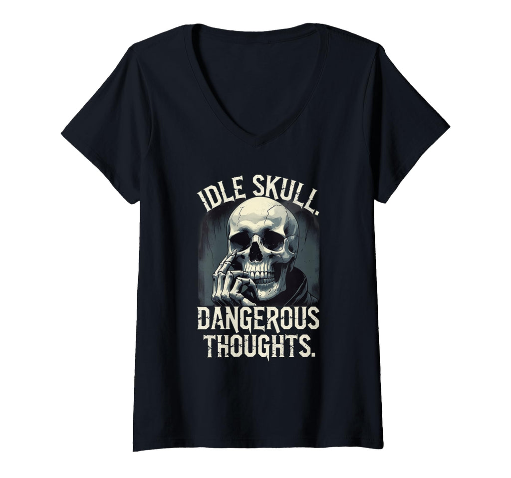 Womens Thinking Skull Sarcastic Dark T-Shirt - Graphic Print Men Women - T-Shirt, Sweatshirt, Hoodie