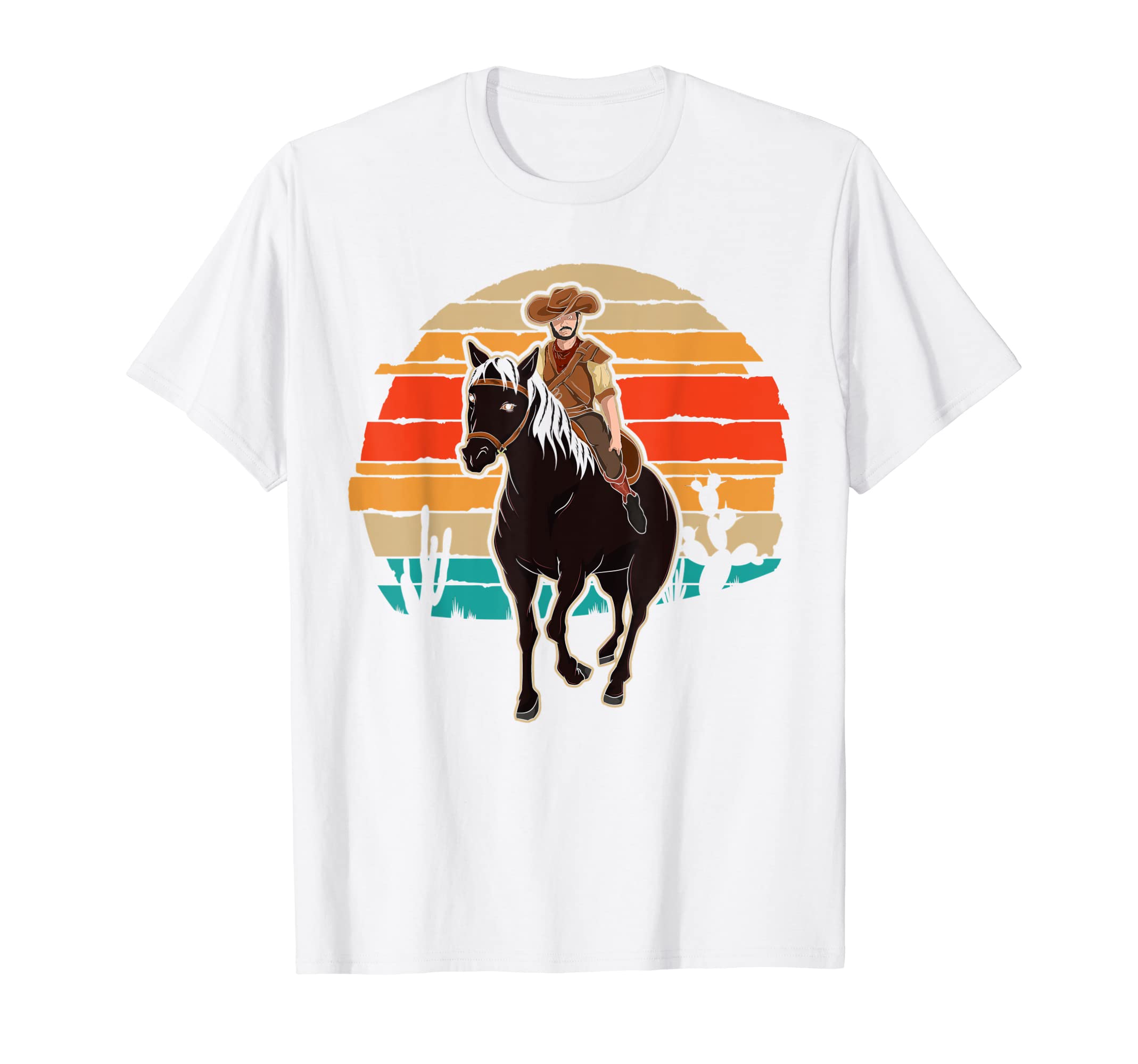 Horseback Riding Western Cowboy T-Shirt - Minimalist Print Men Women - T-Shirt, Sweatshirt, Hoodie