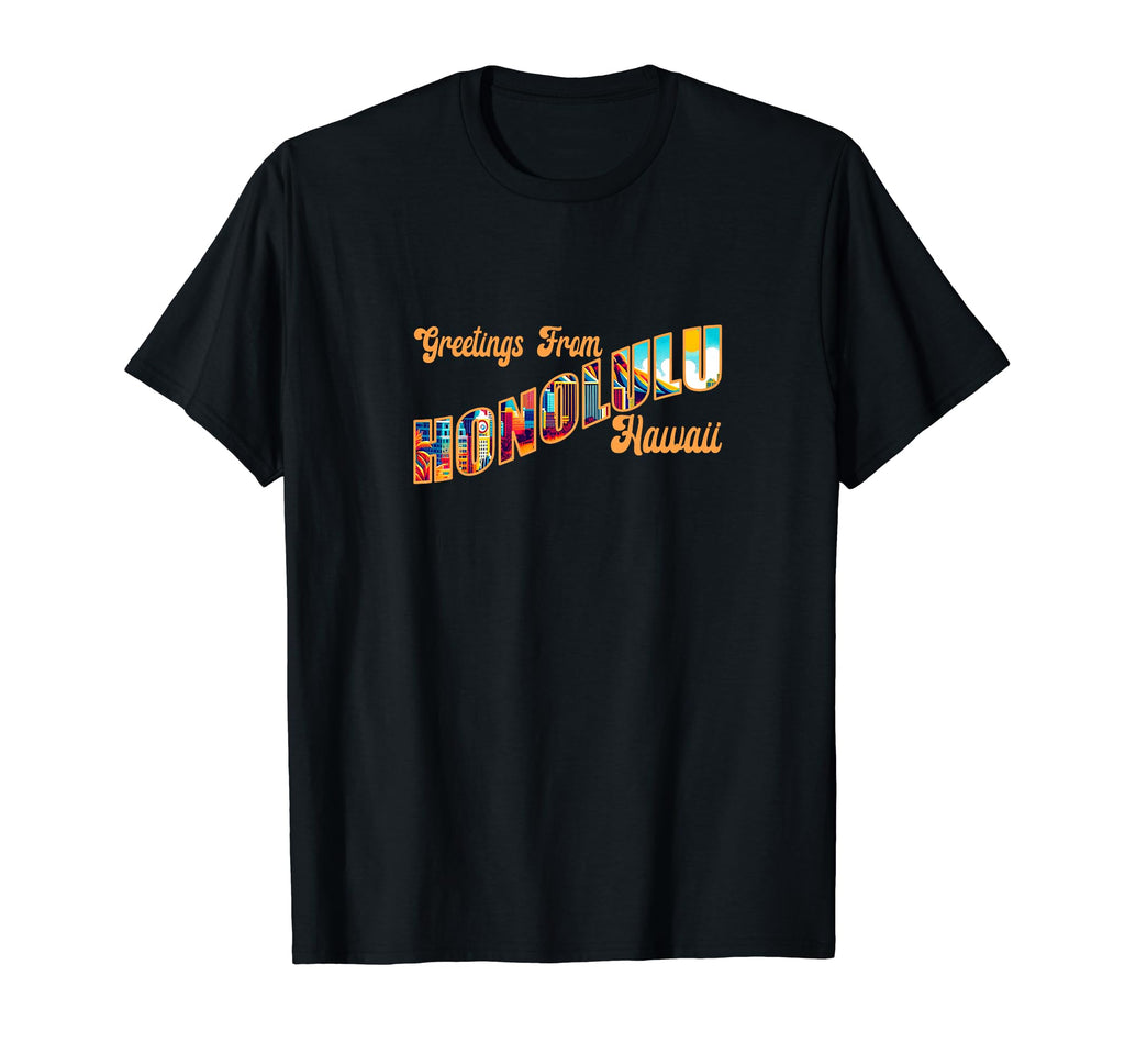 Postcard Honolulu Hawaii Souvenir T-Shirt - Streetwear Style Unisex - T-Shirt, Sweatshirt, Hoodie