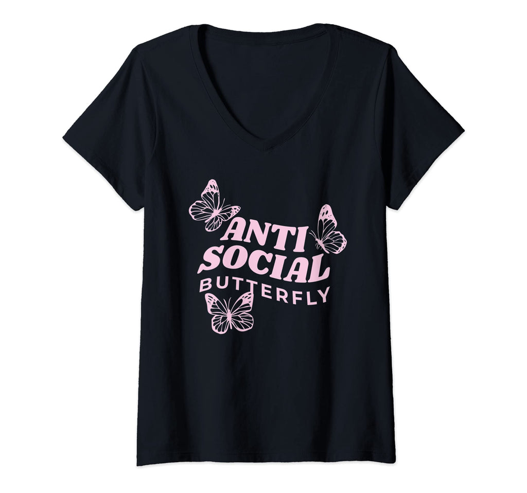 Womens Antisocial Butterfly Anti Social T-Shirt - Graphic Print for Adults - T-Shirt, Sweatshirt, Hoodie