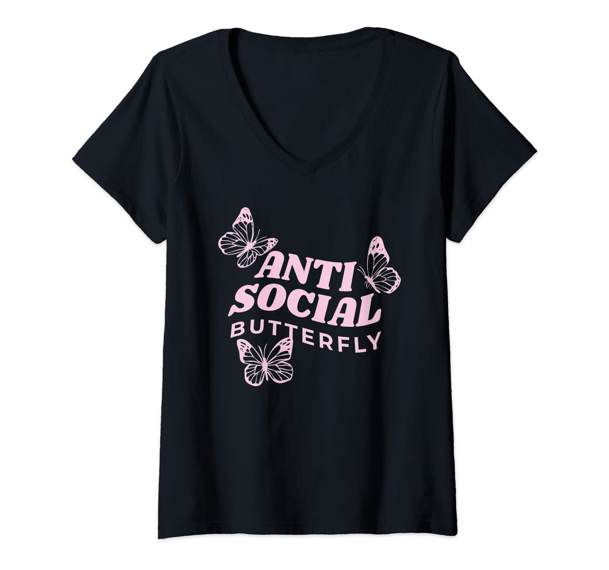 Womens Antisocial Butterfly Anti Social T-Shirt - Graphic Print for Adults - T-Shirt, Sweatshirt, Hoodie