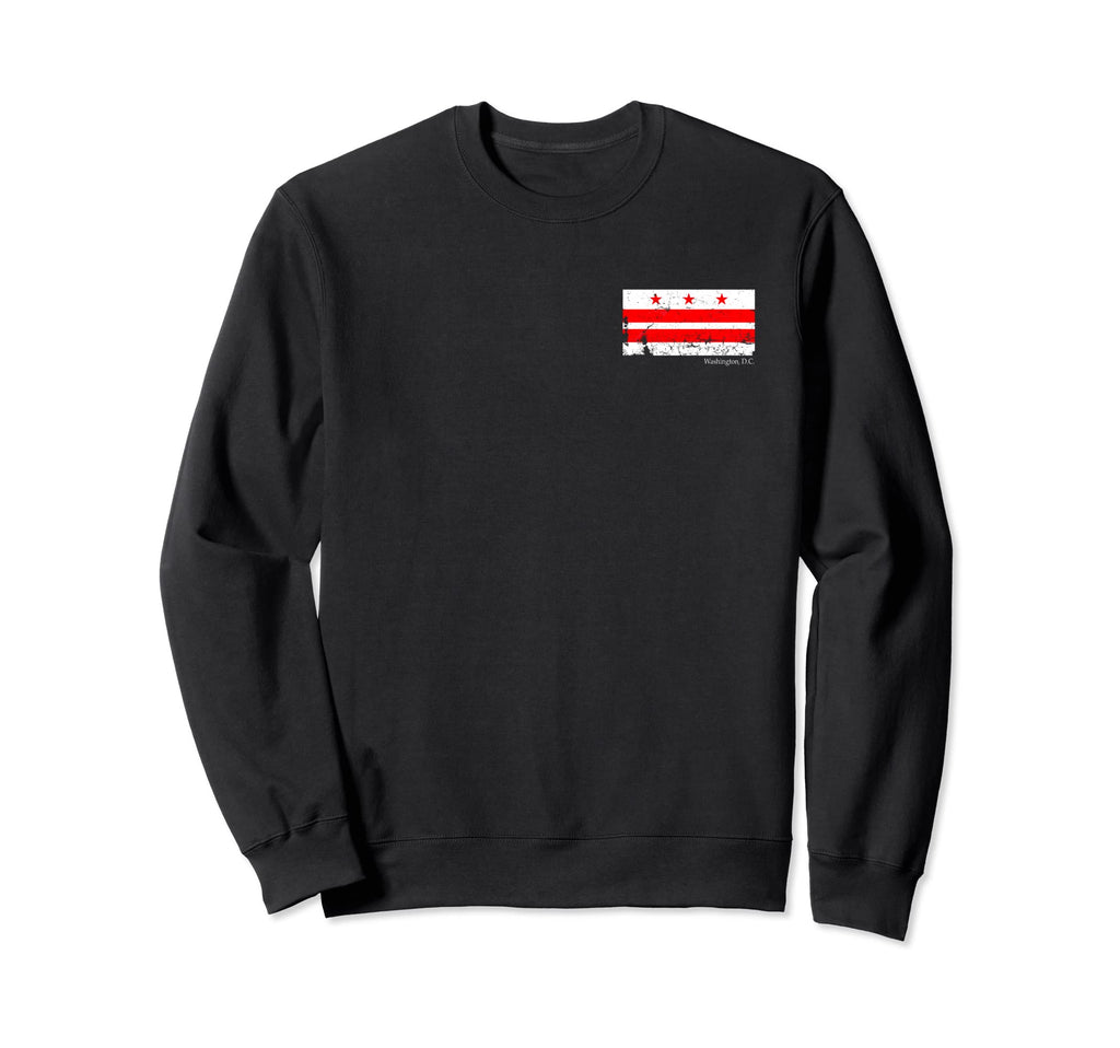 Washington Dc Flag Novelty Distressed Sweatshirt - Minimalist Print Unisex - T-Shirt, Sweatshirt, Hoodie