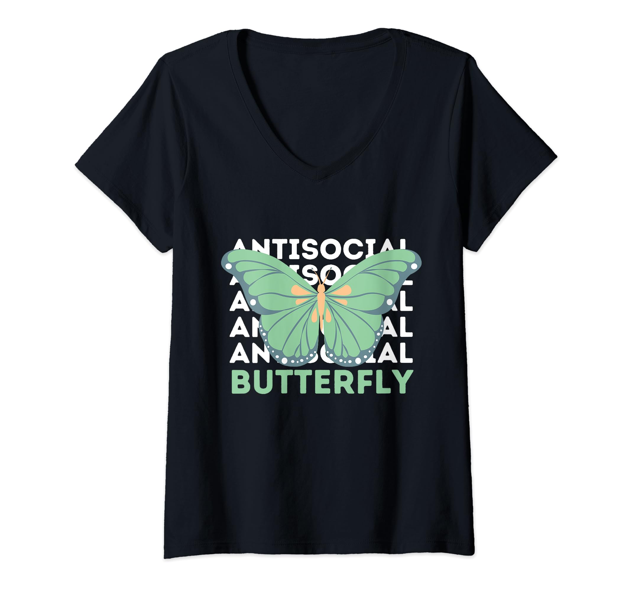 Anti Social Introvert Butterfly V T-Shirt - Streetwear Style for Adults - T-Shirt, Sweatshirt, Hoodie