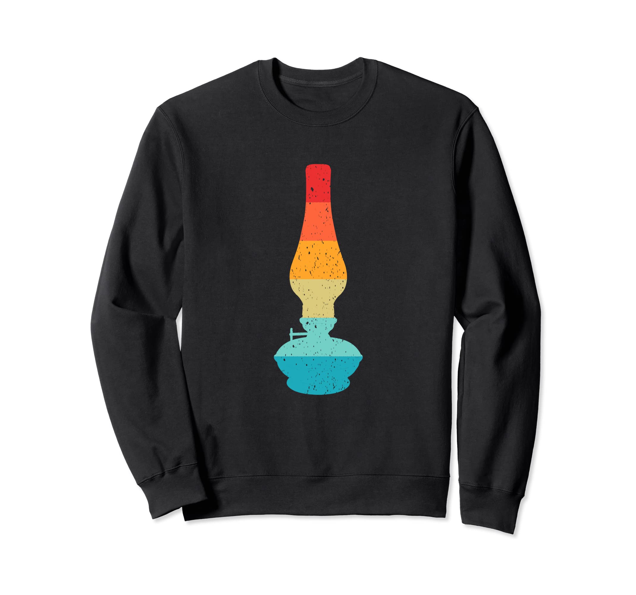 Oil Lamp Silhouette 70S 80S Distressed Sweatshirt - Custom Art Print Unisex - T-Shirt, Sweatshirt, Hoodie