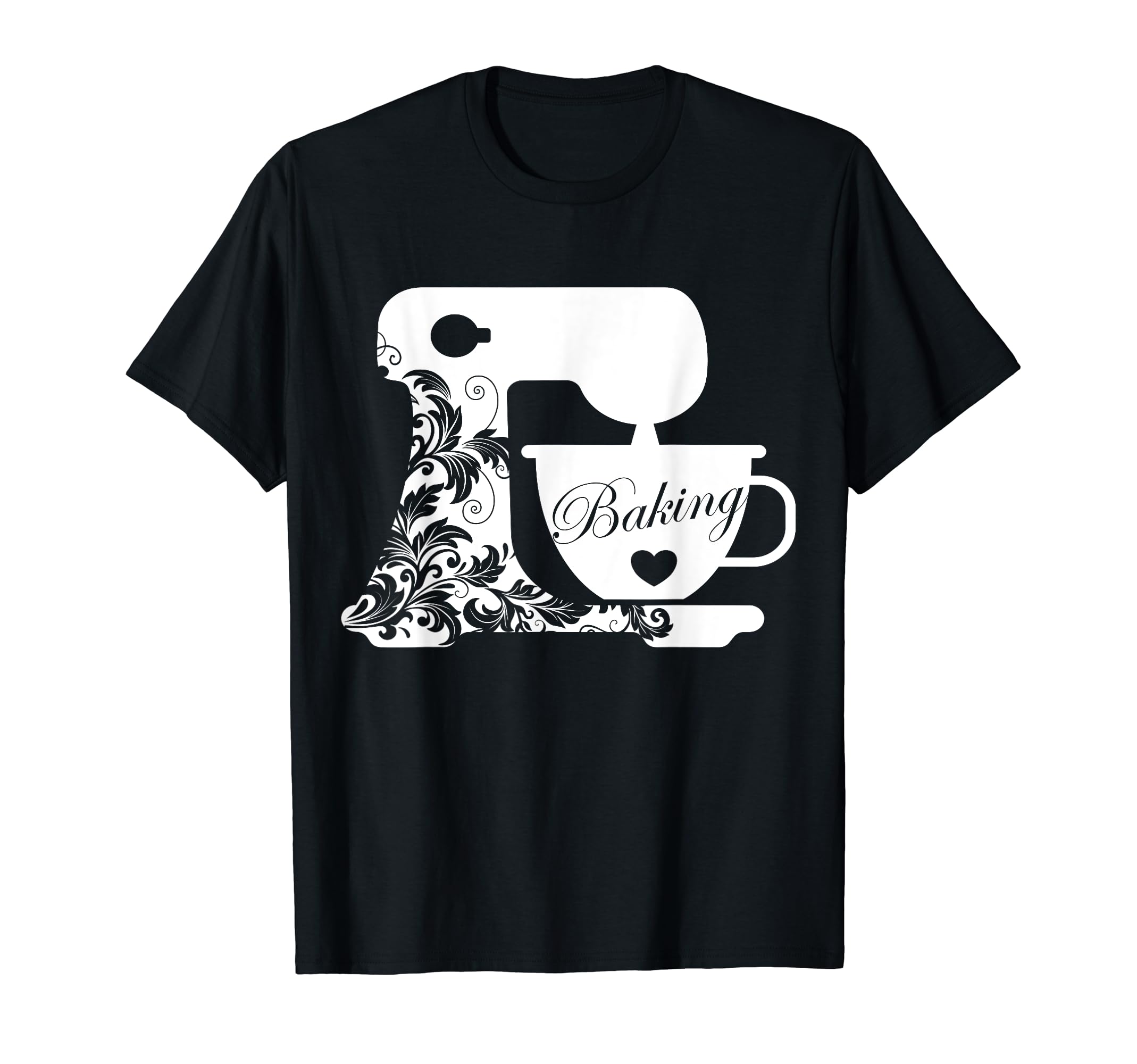 Baking Mixer Floral Pattern Funny Baker T-Shirt - Graphic Print Unisex - T-Shirt, Sweatshirt, Hoodie