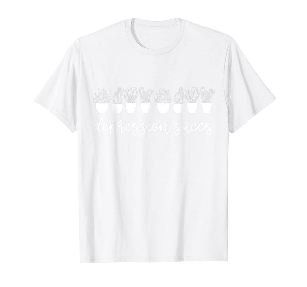 Depression Sucks Funny Succulent Plant T-Shirt - Graphic Print for Adults - T-Shirt, Sweatshirt, Hoodie