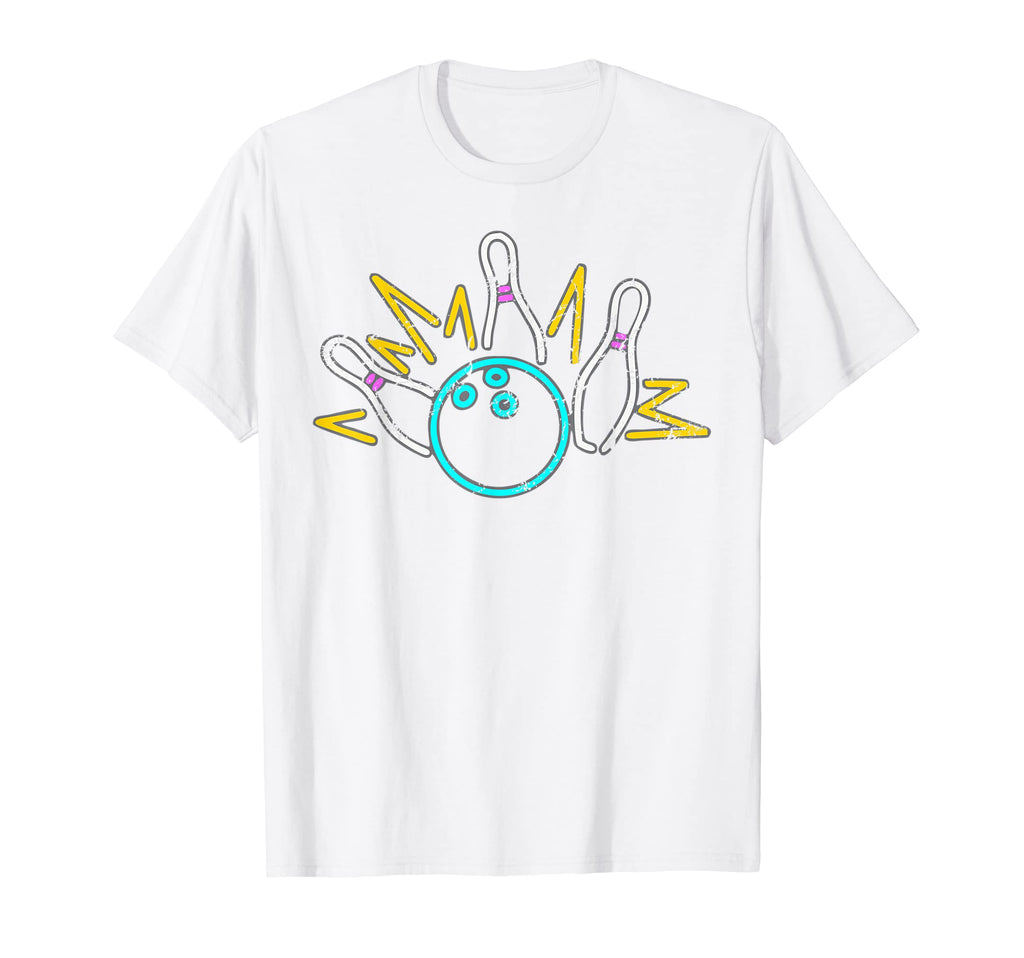 80S Neon Sign Strike Bowling Bowler T-Shirt - Casual Everyday Wear Unisex - T-Shirt, Sweatshirt, Hoodie
