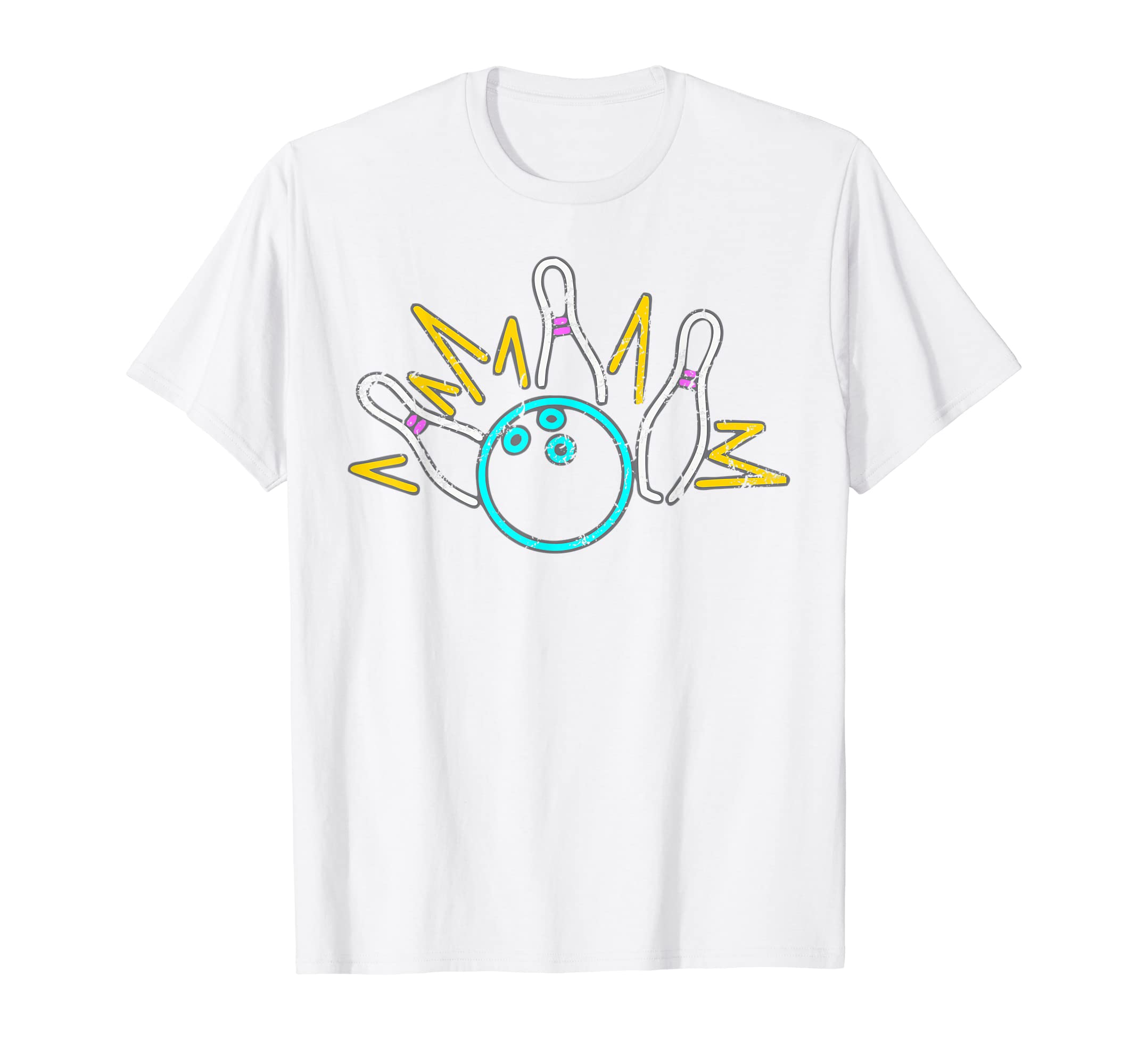 80S Neon Sign Strike Bowling Bowler T-Shirt - Casual Everyday Wear Unisex - T-Shirt, Sweatshirt, Hoodie