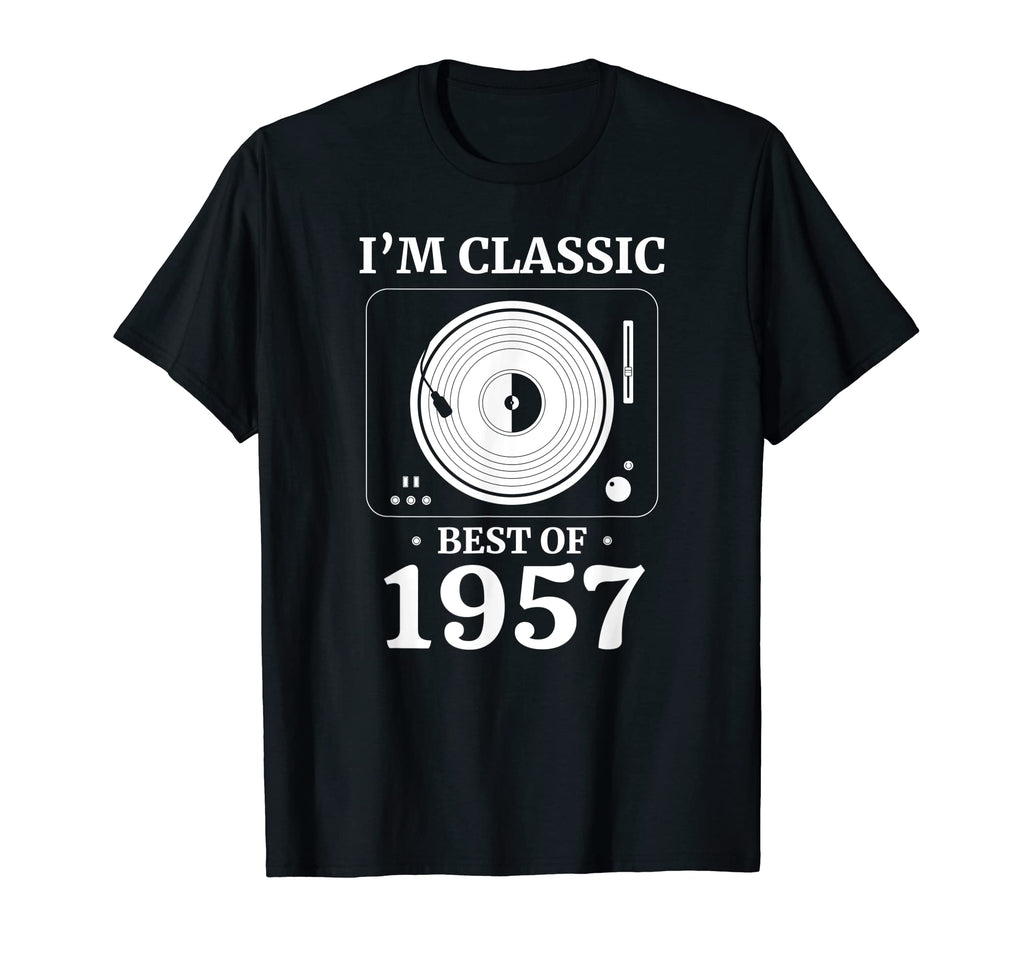 1957 Birthday Vinyl Lp Music T-Shirt - Fun Novelty Design for Adults - T-Shirt, Sweatshirt, Hoodie