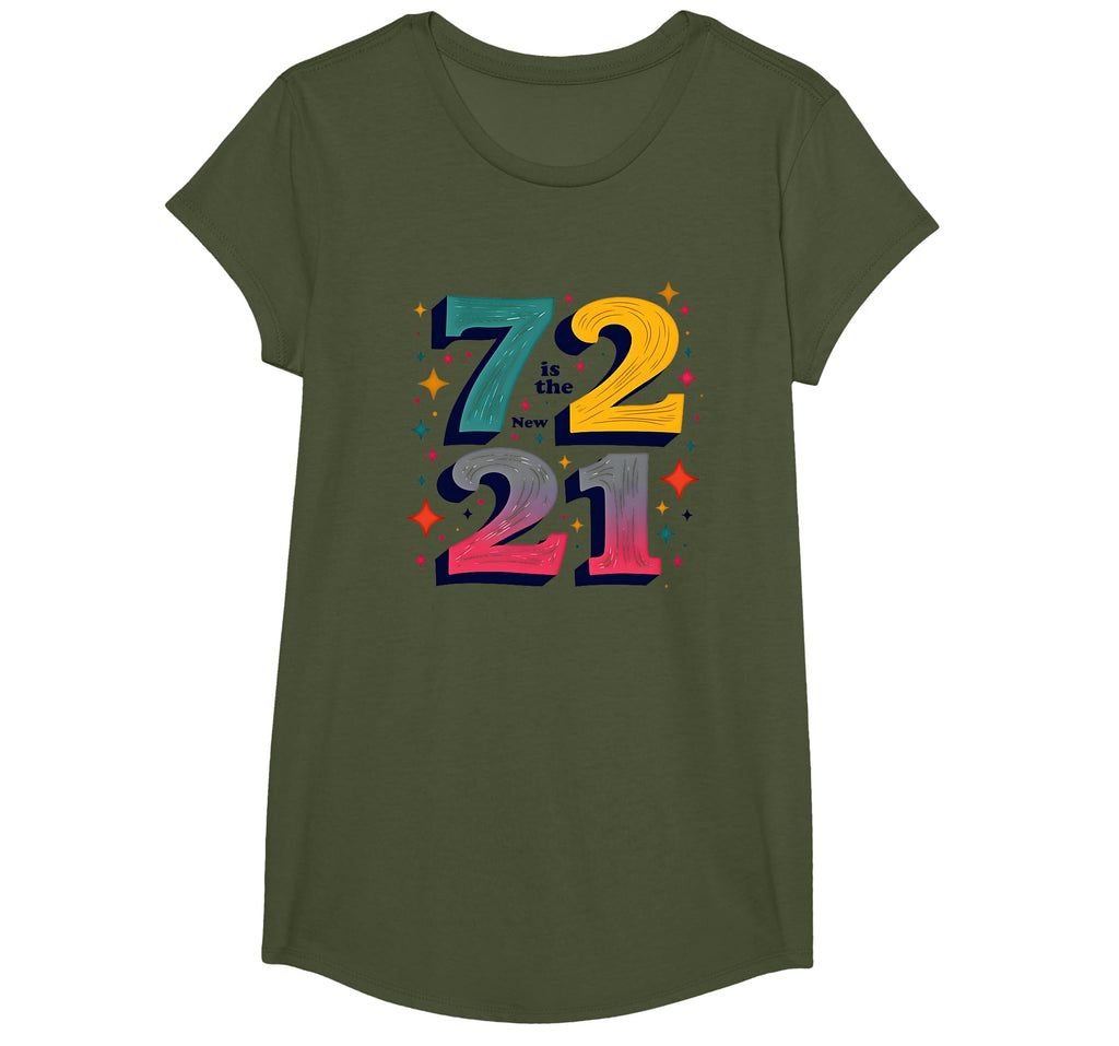 72 Is New 21 Birthday Gift Typography T-Shirt - Unique Graphic for Adults - T-Shirt, Sweatshirt, Hoodie