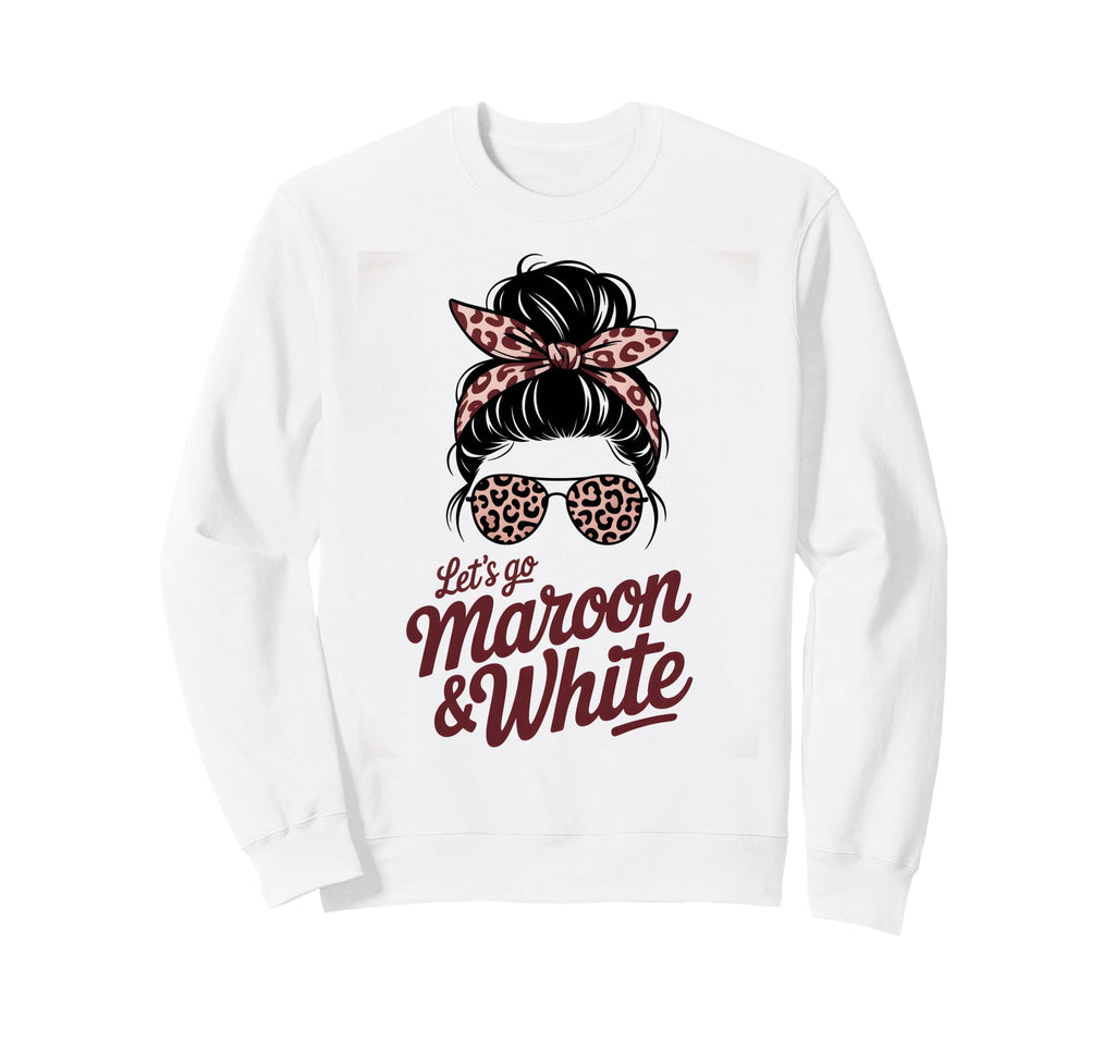 Maroon White Vibes Only Field Day Sweatshirt - Novelty Apparel Men Women - T-Shirt, Sweatshirt, Hoodie