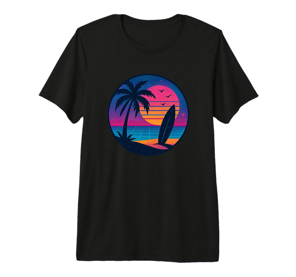 Surf Sunset 70S 80S Nostalgic T-Shirt - Novelty Apparel for Adults - T-Shirt, Sweatshirt, Hoodie
