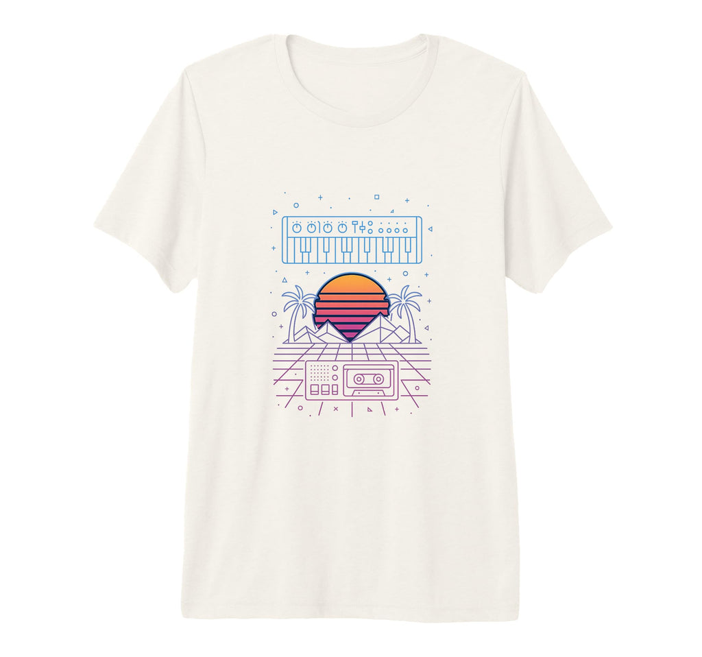80S Synthwave Tri Blend T-Shirt - Fun Novelty Design for Adults - T-Shirt, Sweatshirt, Hoodie